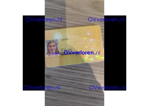 OV chipkaart F. van Os gevonden in de buurt van station Overvecht