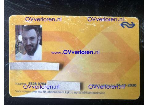 OV kaart 3528 0704 2341 ****