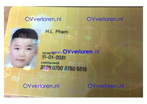 Persoonlijke Ov chipkaart