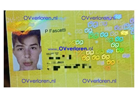 P. Fascetti ov chipkaart gevonden