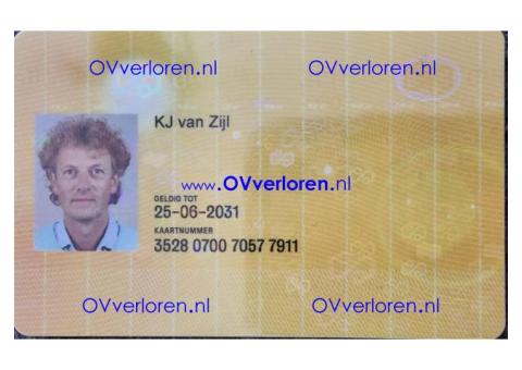 OV CHIPKAART van dhr. KJ van Zijl