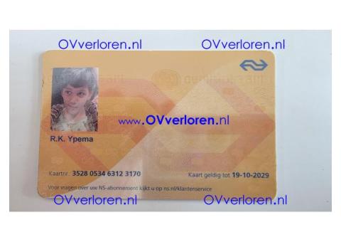 OV chipkaart gevonden R.K Ypema