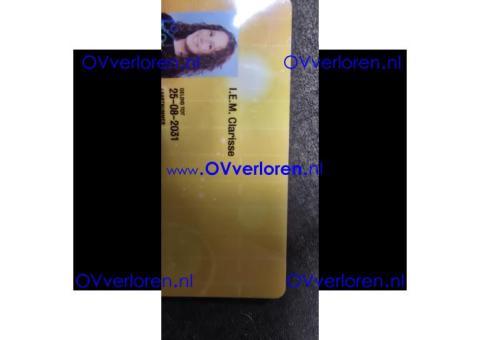 OV chipkaart gevonden bij T Rijks in Bergen op Zoom