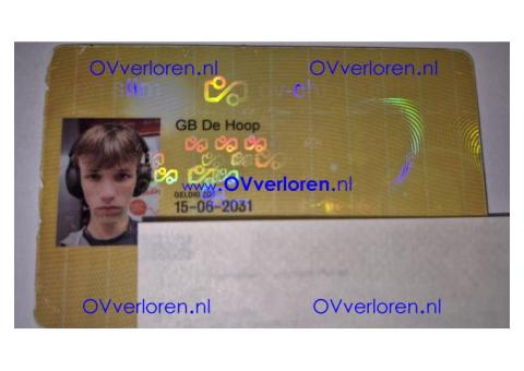 Ov-chipkaart van GB De Hoop