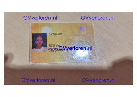 OV-kaart S. Voerman gevonden bij Basisschool de Lusthof
